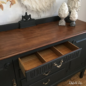 lilyfield life ASCP Graphite black and timber sideboard