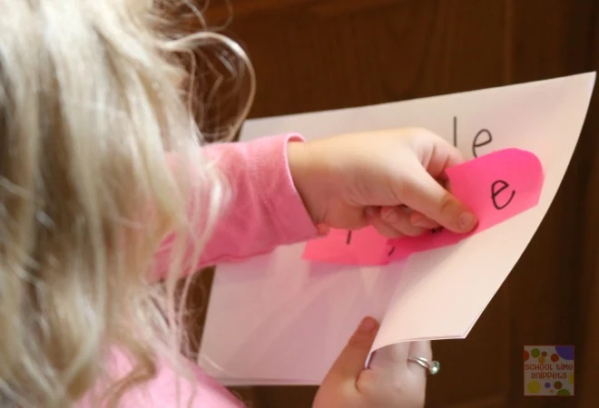name game for Kids with post-it notes