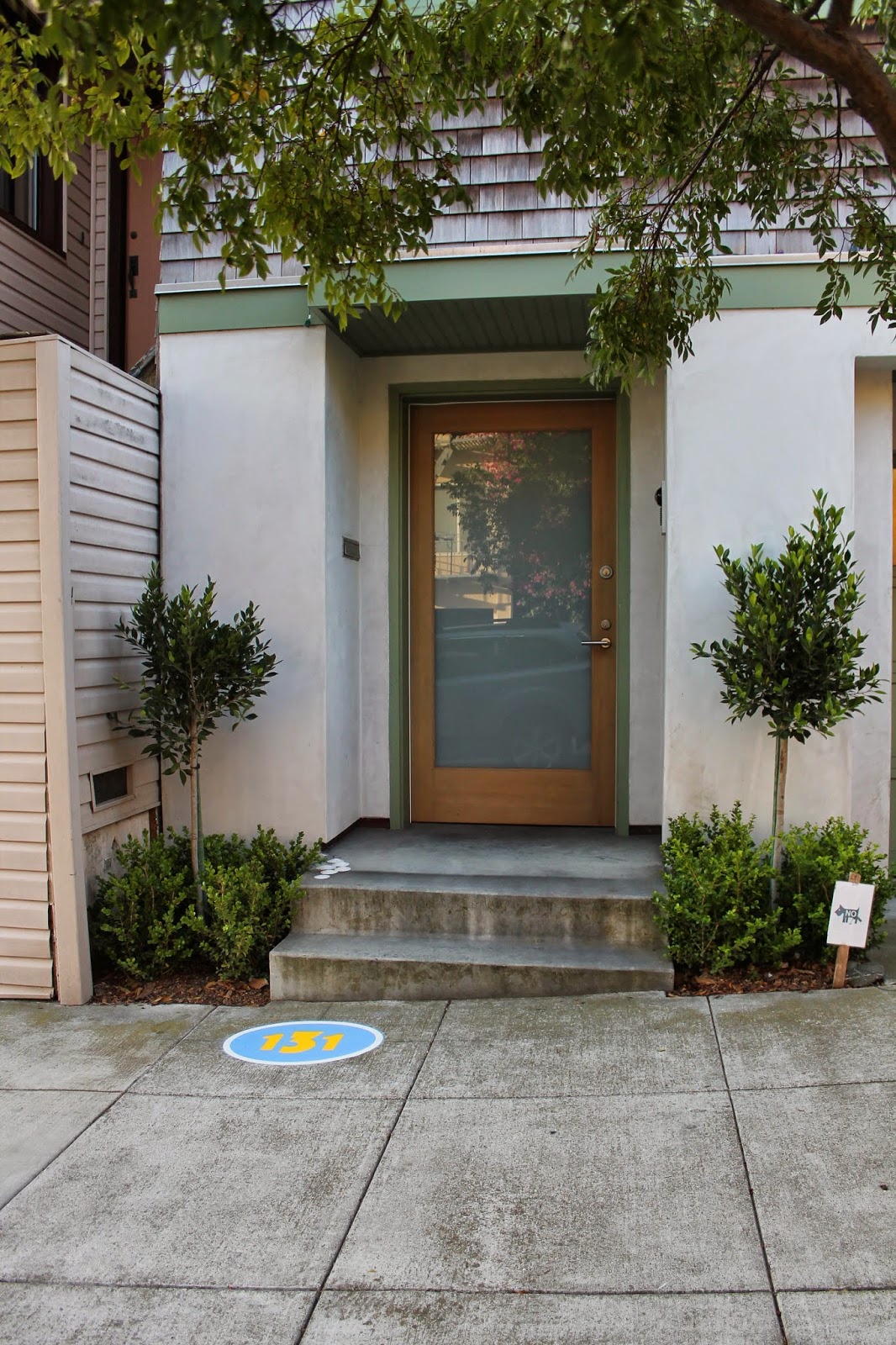 The Shingled House Spray Painted Sidewalk Street Numbers