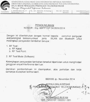 Sample Requirement for WLAN + Bluetooth