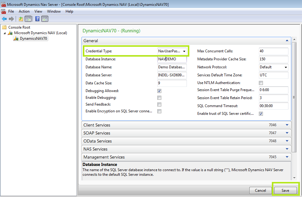 NAV 2013 Credential Type - How to Use?
