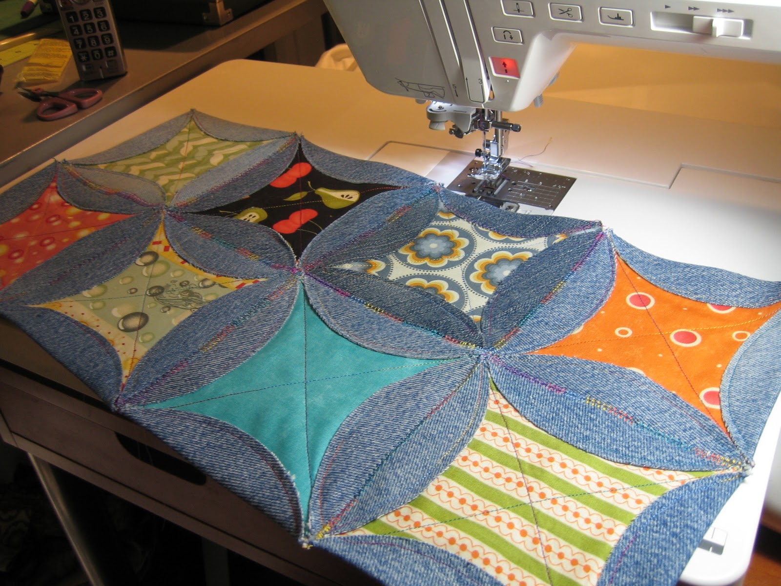 Quilting Momma & The Youngest Blue Jean Quilt