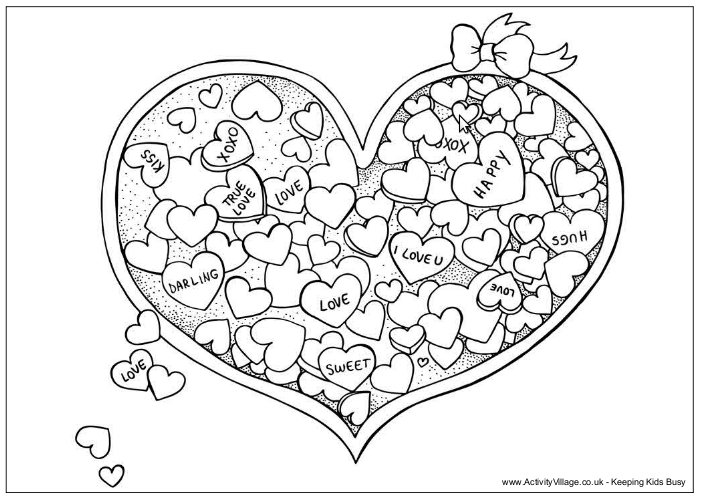 valentine chocolate coloring pages - photo #45