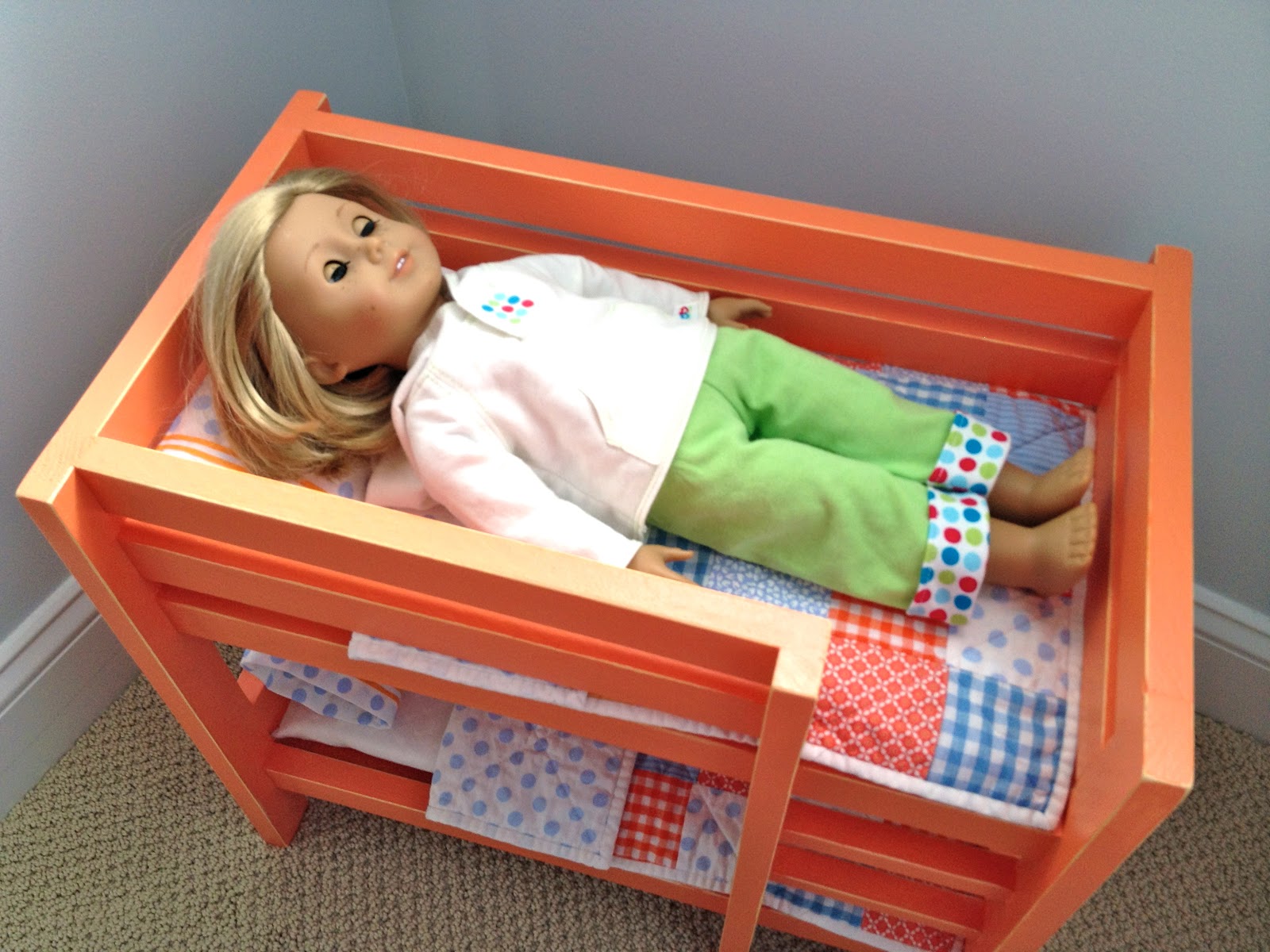Diy Orange Doll Bunk Beds Jaime Costiglio, American Girl Bunk Bed Plans