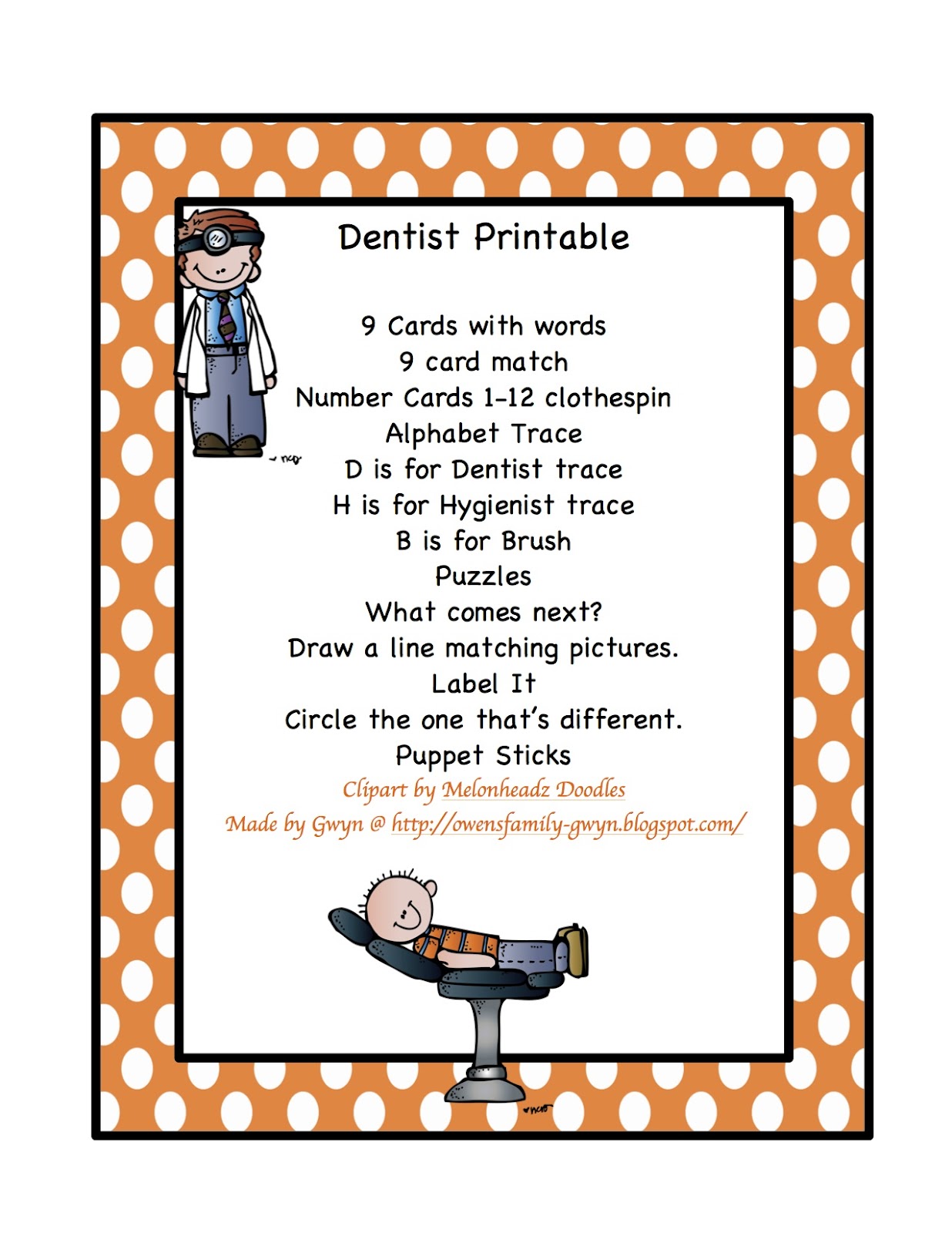 New Dentist Printable ~ Preschool Printables New Dentist Printable ~ Preschool Printables