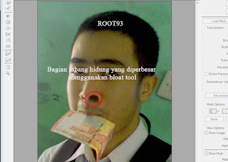 Foto yang dijelekan menggunakan Bloat Tool