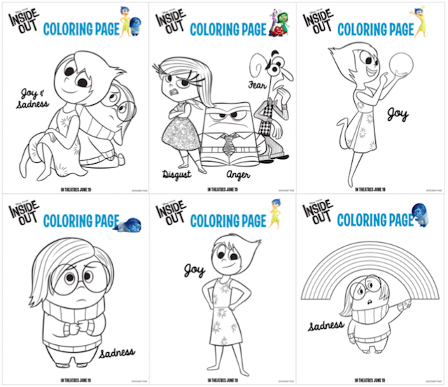 Disney Pixar Inside Out - free colouring pages