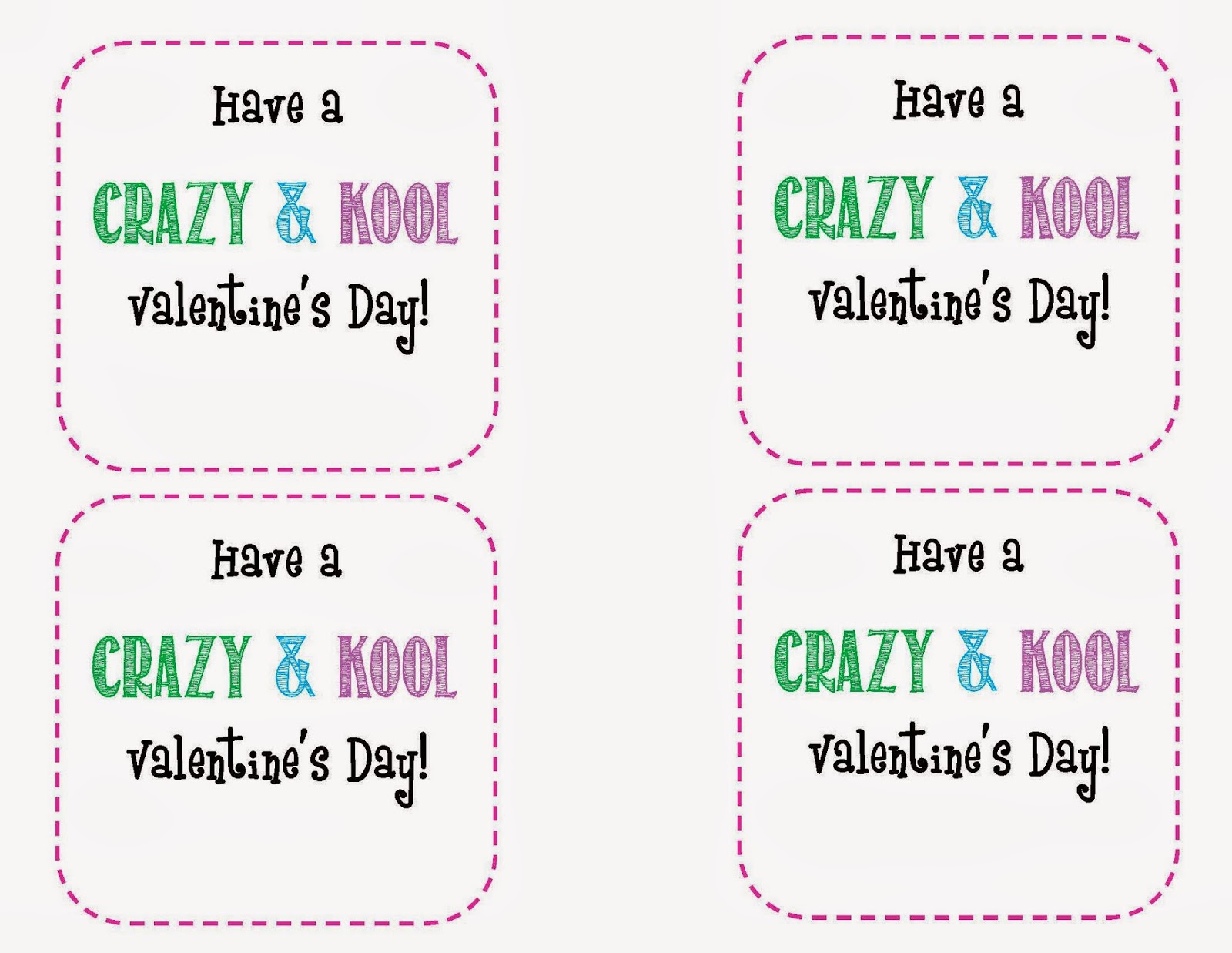 Crazy & Kool FREE Valentine Printable