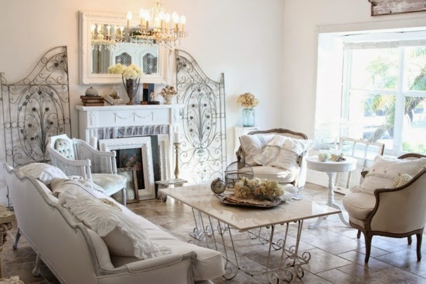 10 Salas estilo Shabby Chic - Colores en Casa