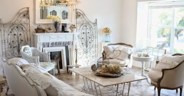 10 Salas estilo Shabby Chic - Colores en Casa