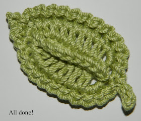 laura&#039;s frayed knot: crocheted leaf