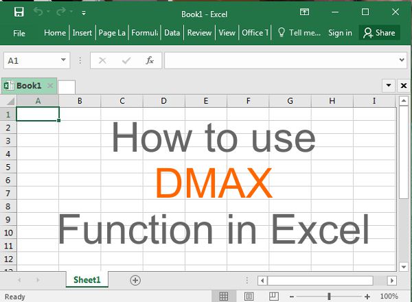 how to use dmax function in excel