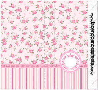 Corona Rosada en Shabby Chic: Etiquetas para Candy Bar para Imprimir Gratis.