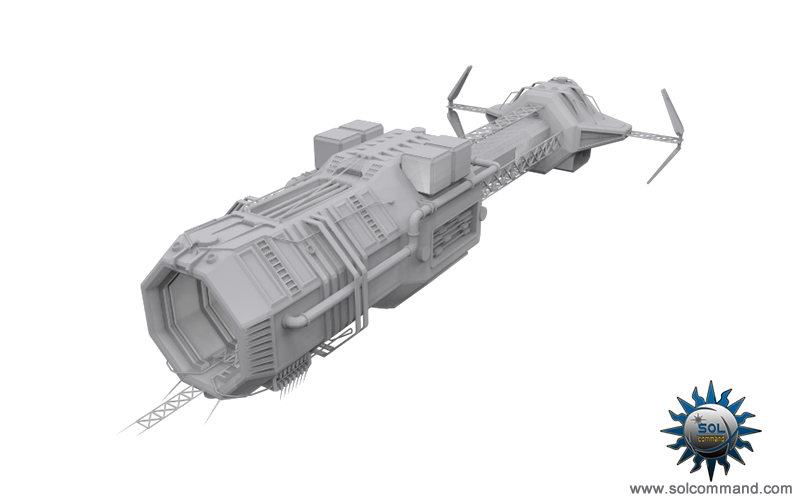 Kai mothership mining spaceship space ship construction logistics cruiser asteroid field support ore free download 3d model solcommand concept original