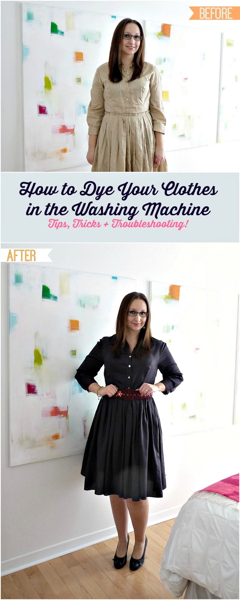 DIY Dyed Dress How to Dye Clothes in the Washing Machine Dans le