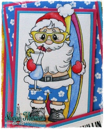 Delightful Thursday at Digital Delights – Surfin' Santa Christmas card