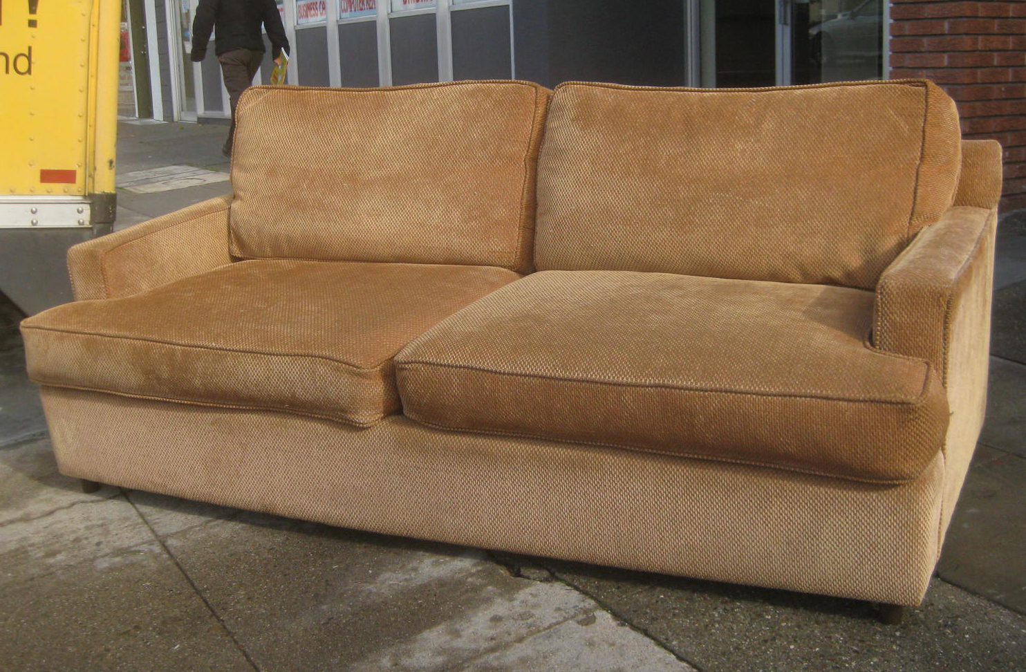 UHURU FURNITURE & COLLECTIBLES SOLD Brown DownFilled Sofa 150