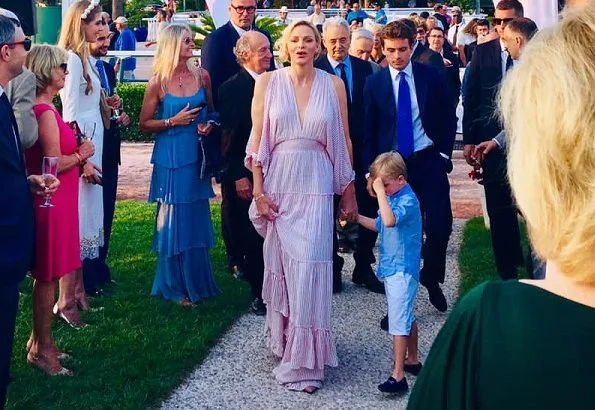 Princess Charlene of Monaco attended the Charity Race's gala dinner with her son, Crown Prince Jacques