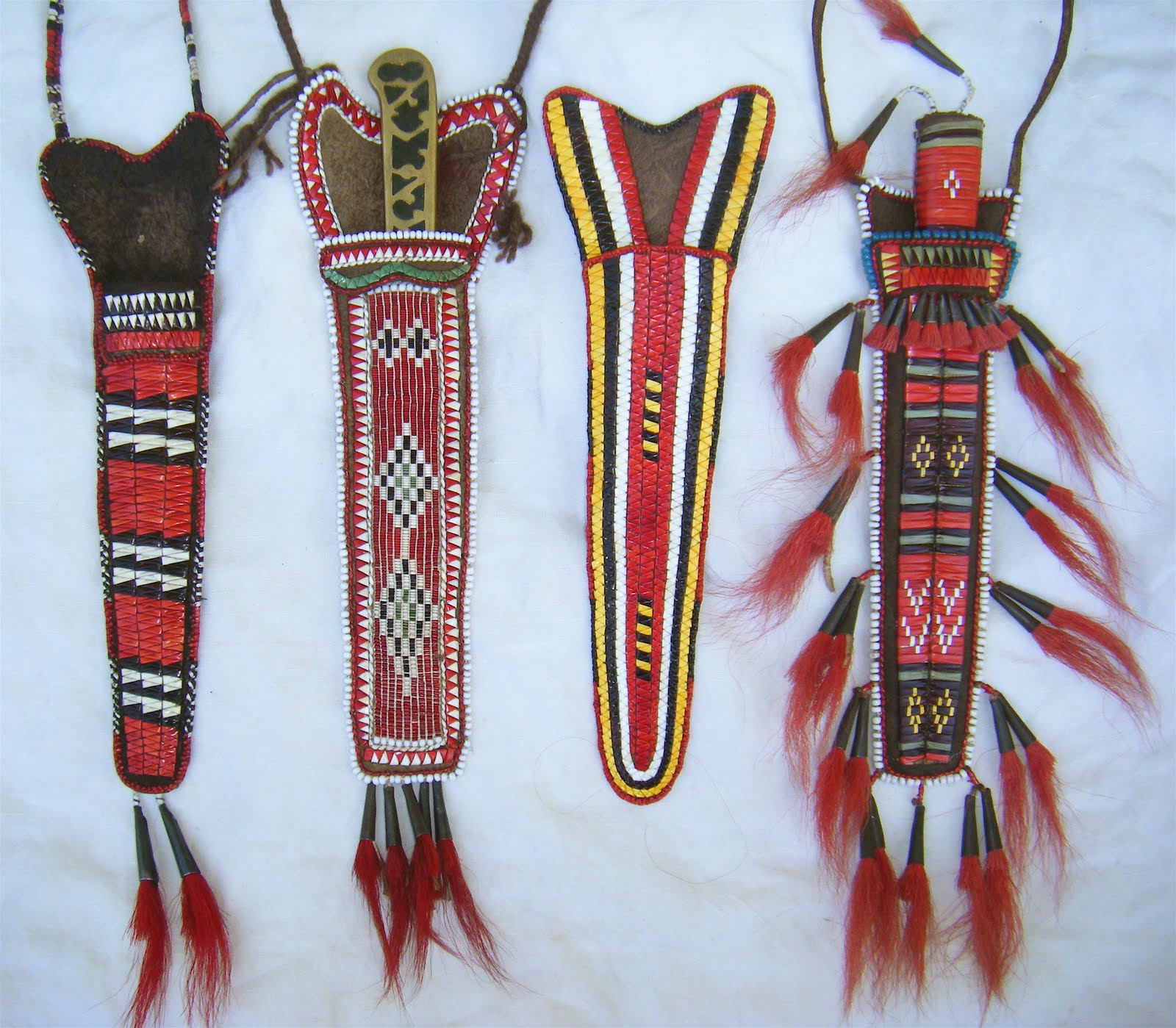 Contemporary Makers Quilled Knife Sheaths by Shawn Brevik