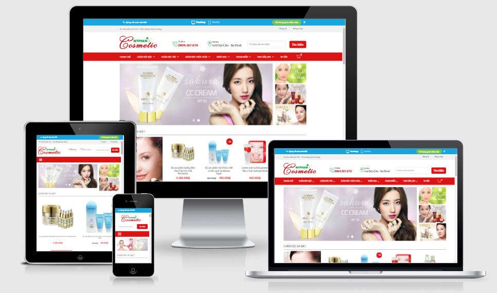 Giao diện blogspot bán hàng mỹ phẩm 2017