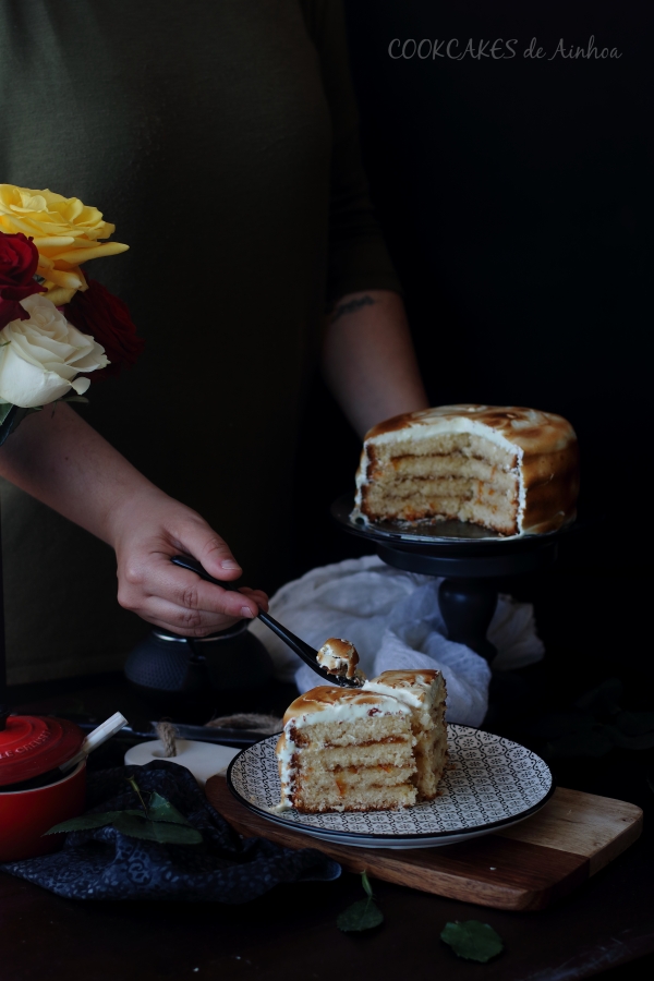 Tarta de Coco y Naranja con Merengue. Cookcakes de Ainhoa