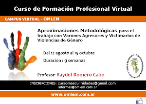 Curso Virtual- Trabajo con Varones Agresores y Victimarios de Violencia de género