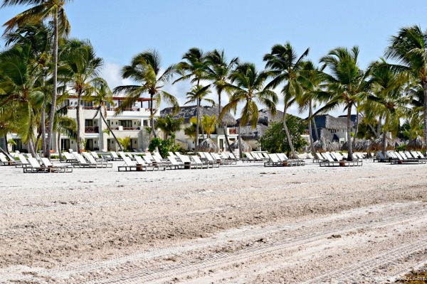 Beach and resort view of the Secrets Cap Cana Resort in the Dominican Republic