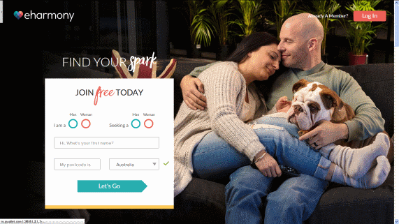 オーストラリアの人気出会い系サイト eharmony の公式サイト紹介画像
