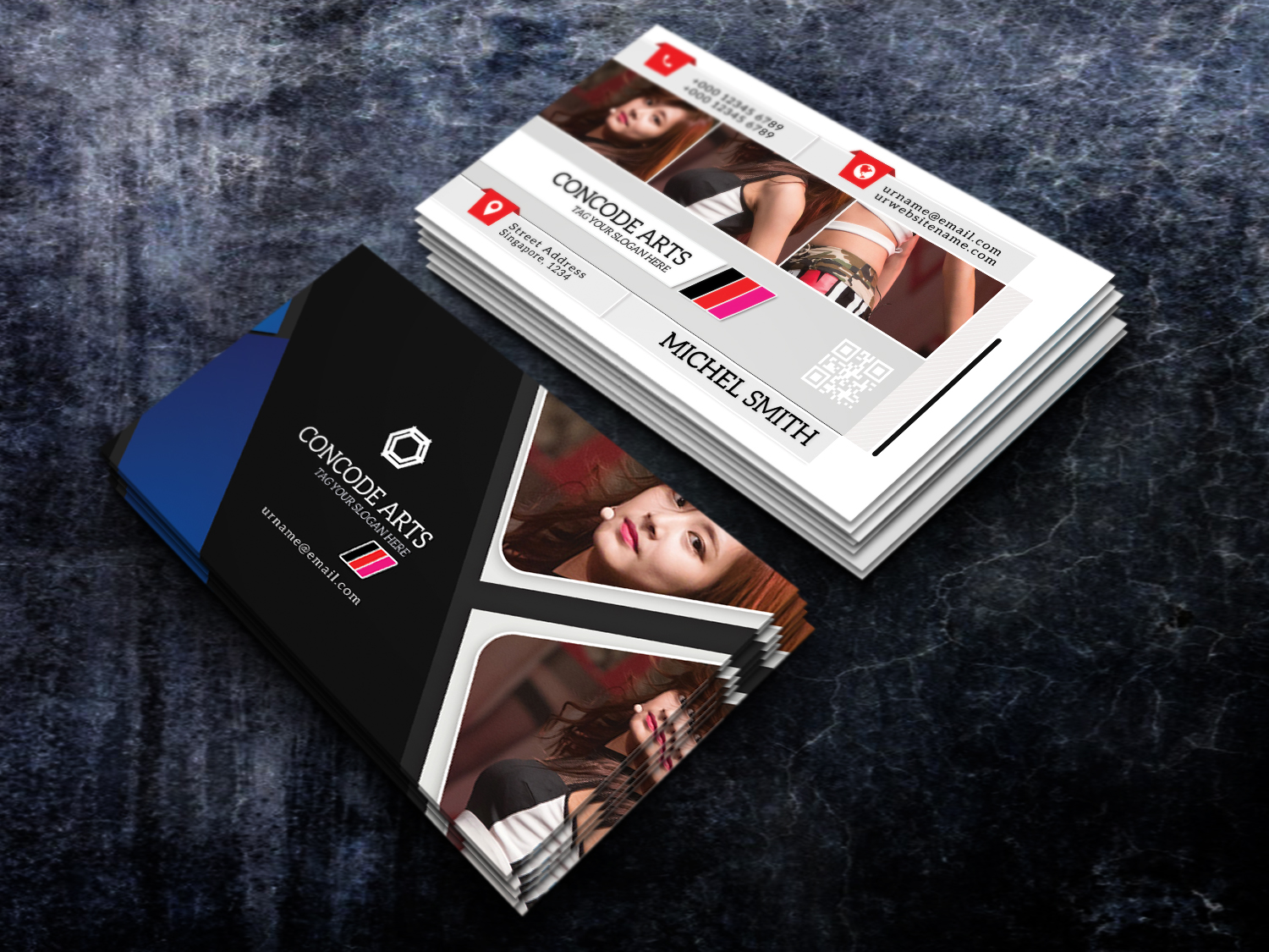 free download cool fashion design business cards vol 124 - Creative ...
