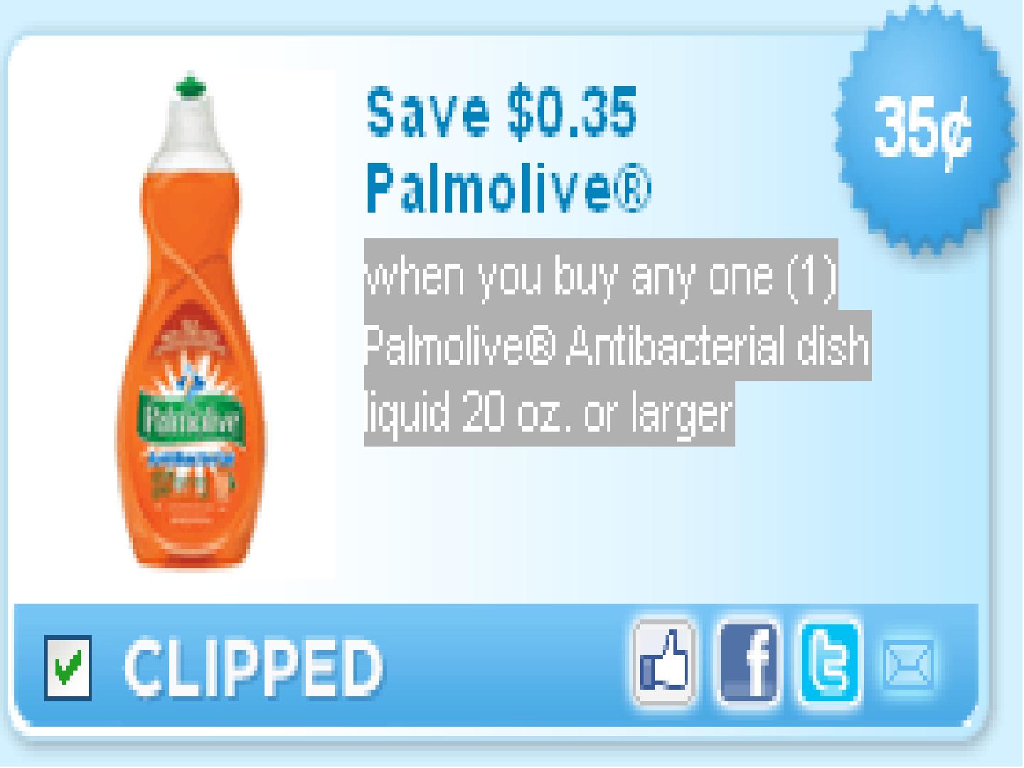 Coupon 0 35 Off Palmolive Dish Detergent Kollel Budget