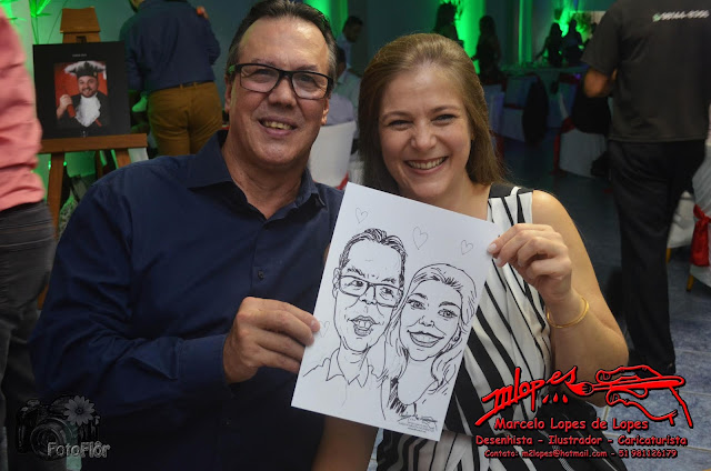 Festa com caricaturista é com o Desenhista Marcelo Lopes de Lope
