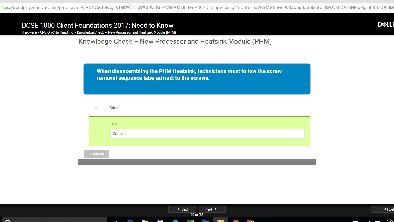 Dell 1000 Client Foundations 2017 (Auth ID 3236) Certification all