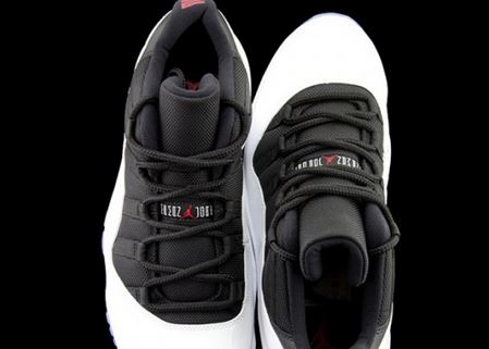jordan 11 low white black true red