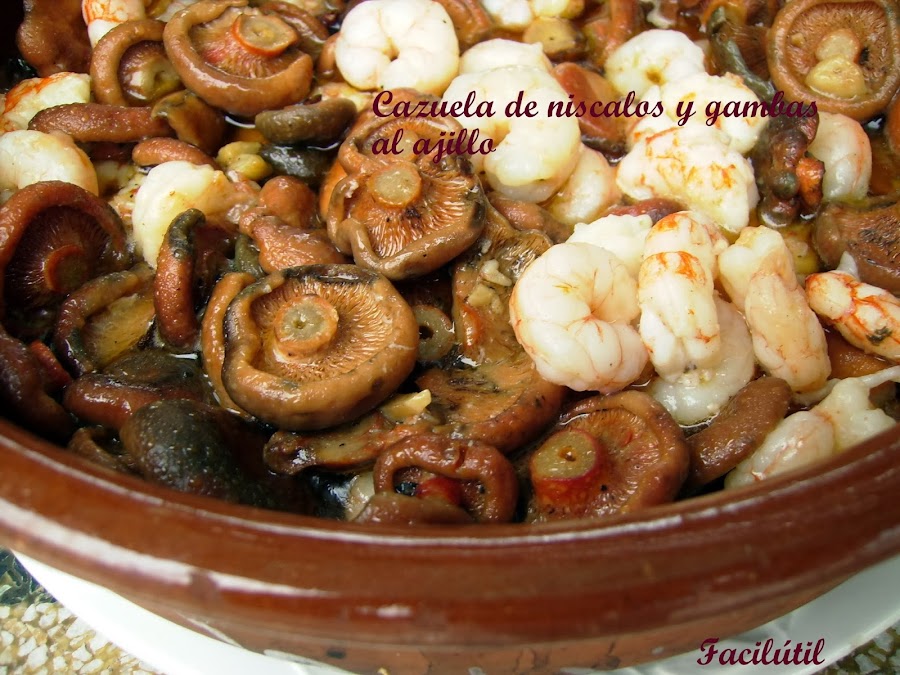 níscalos-con-gambas-al-ajillo