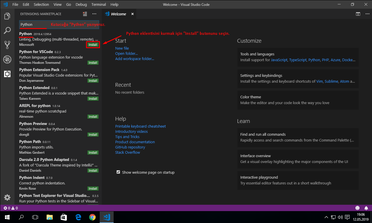 Python Hazirlik Vscode Ile Python Kullanimi Mustafa Sabri Oguz