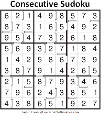 Answer of Consecutive Sudoku Puzzle (Fun With Sudoku #359)