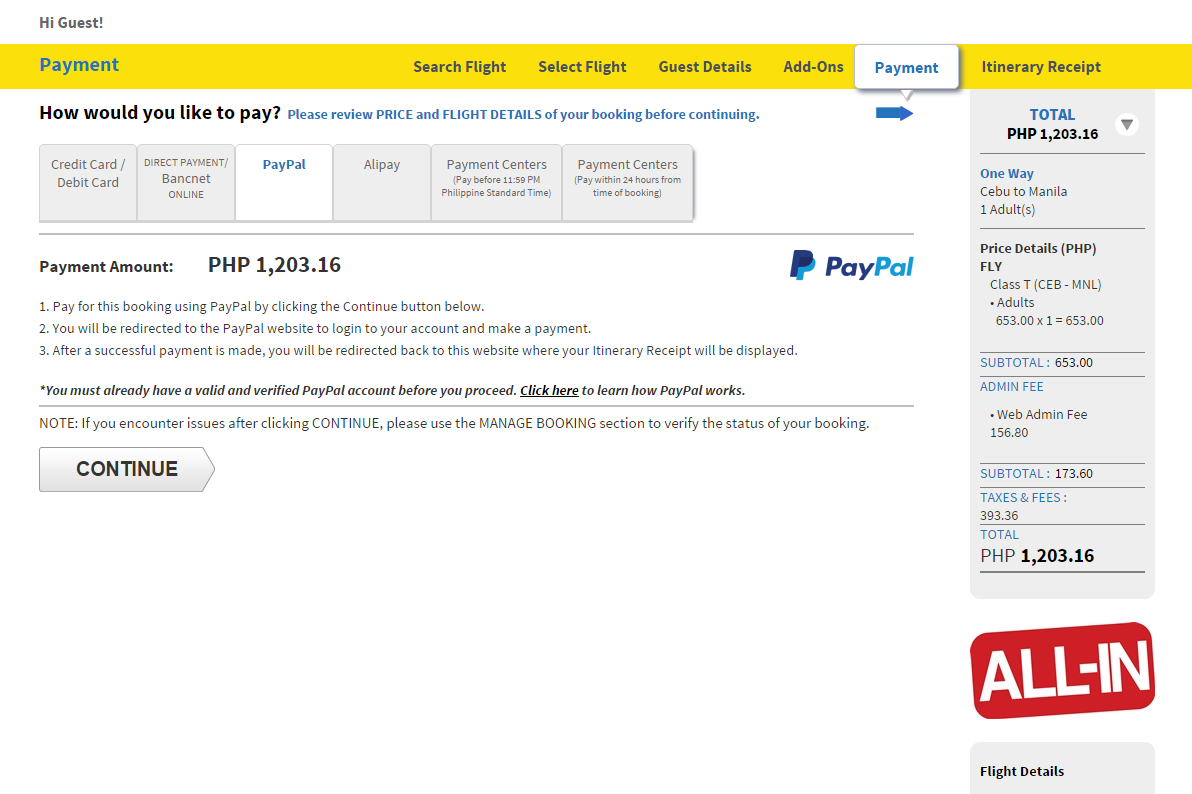 Booking Cebu Pacific Flight Without Using Credit Card Paypal or Alipay