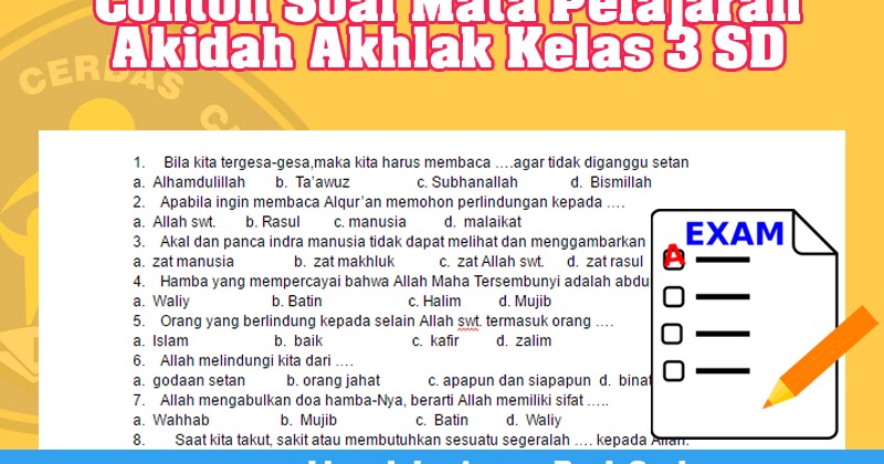 90 Contoh Soal Akhlak Tersulit Sma Berbagi Kumpulan Soal