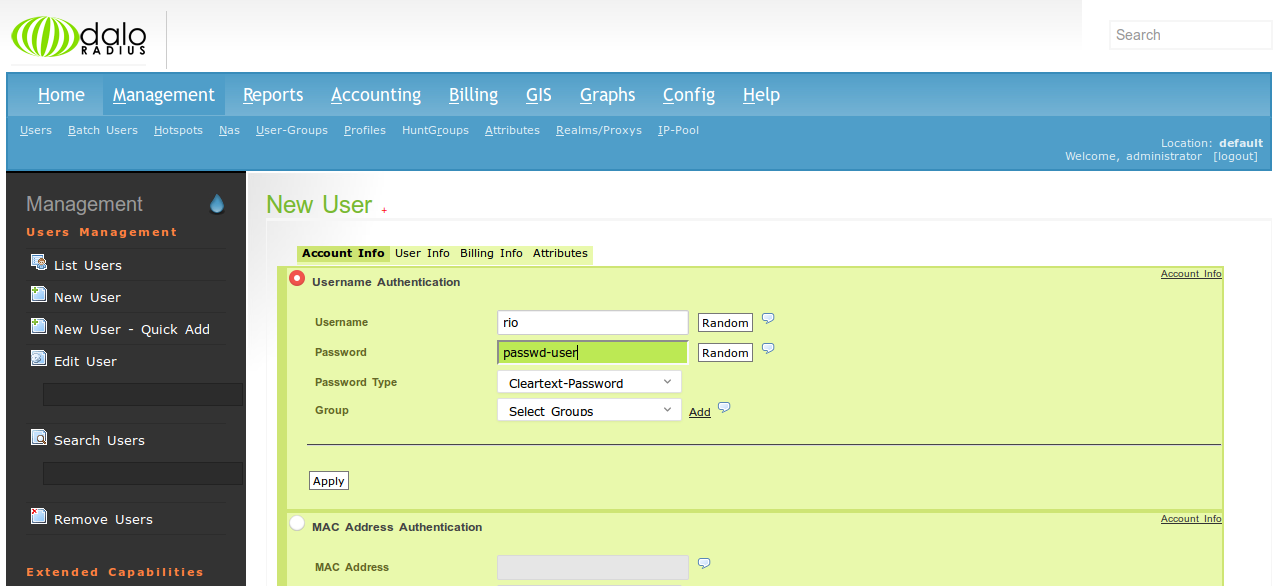 Konfigurasi Radius Server + Daloradius Pada Centos 7