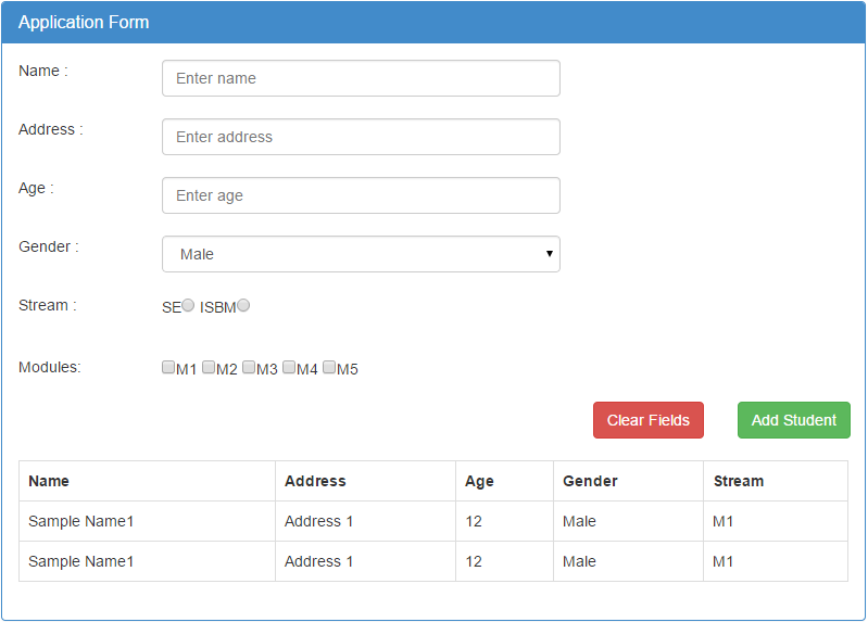 Create a Simple Form using Bootstrap