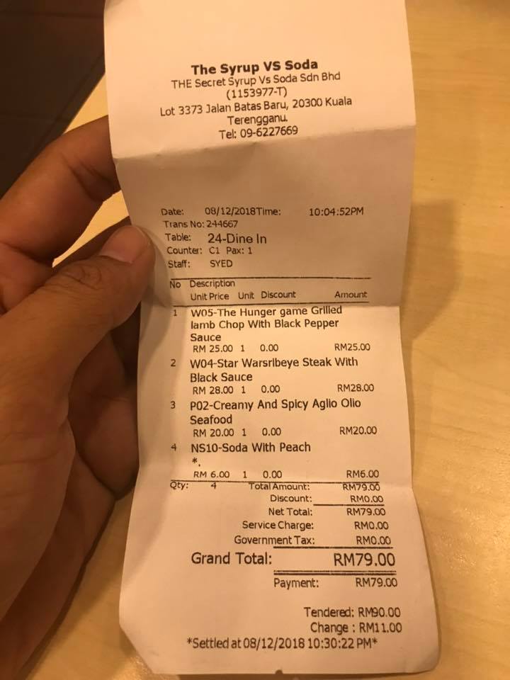 Makan malam di The Syrup VS Soda, Kuala Terengganu Blog Luthfi