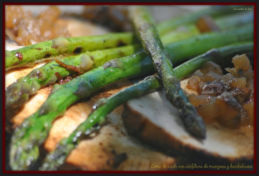 Lomo de cerdo al horno con confitura de manzana y hierbabuena 02