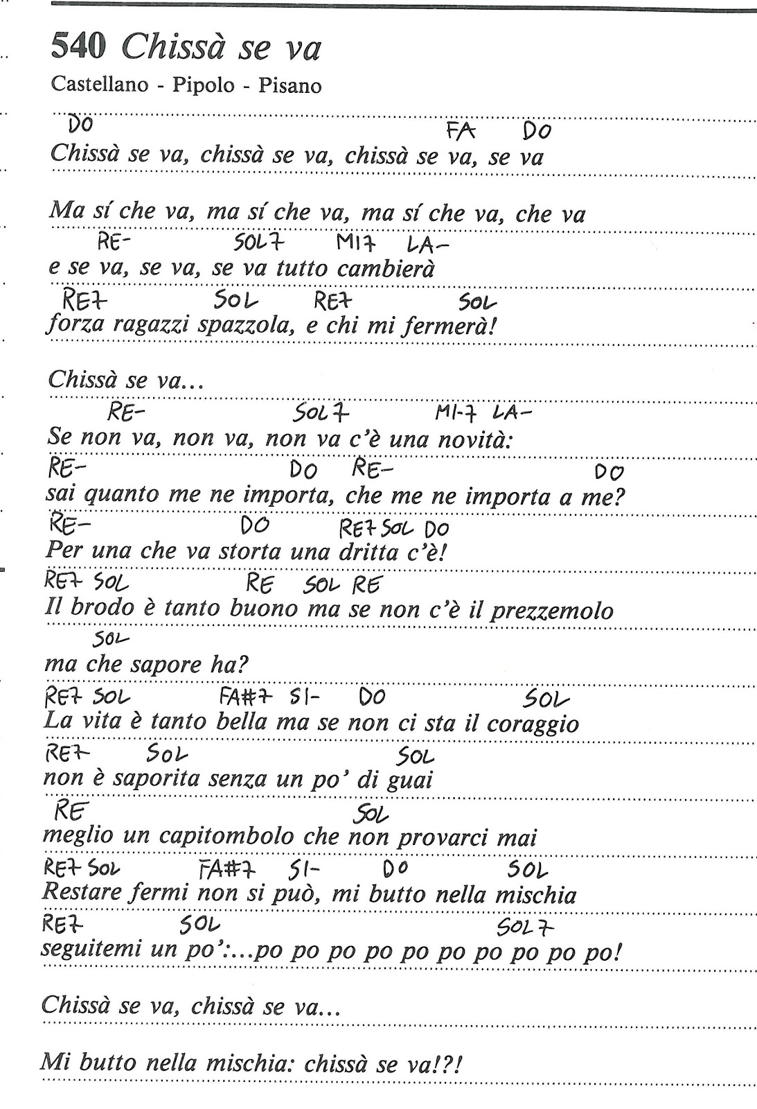 BODI SONČEK o3 CHISSÀ SE VA