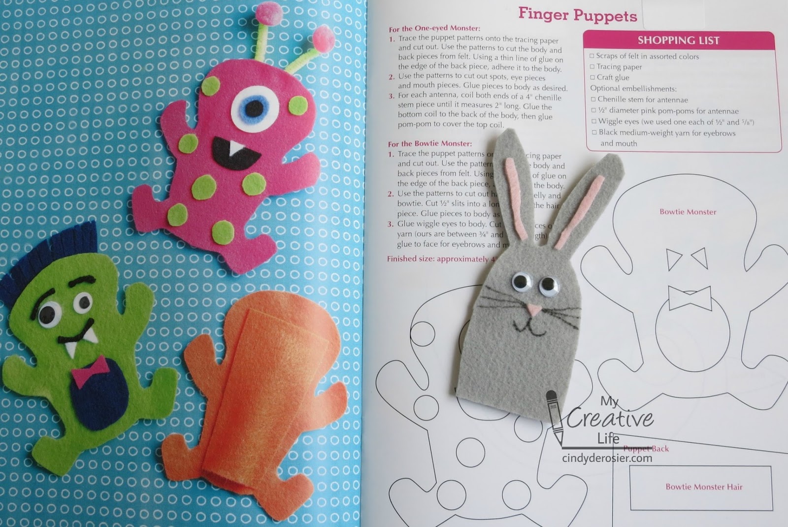 jelly monster finger puppets