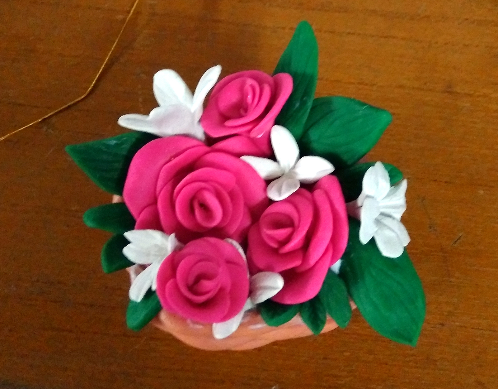 Cute Little Polymer Clay Flower Basket