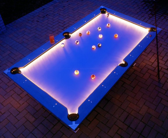 Outdoor Pool Table with Lights