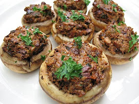 Stuffed Mushrooms with Sun-Dried Tomatoes, Goat Cheese and Olives