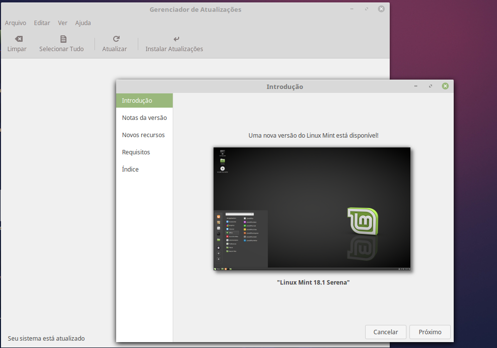 Como atualizar do Linux Mint 18 Sarah para o Linux Mint 18.1 Serena