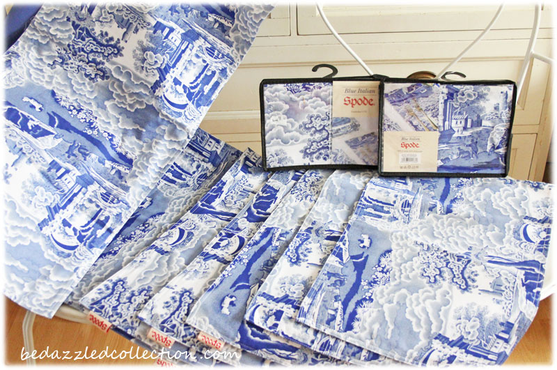 Be Dazzled Collection Spode Blue Italian Cushion and Table Linen