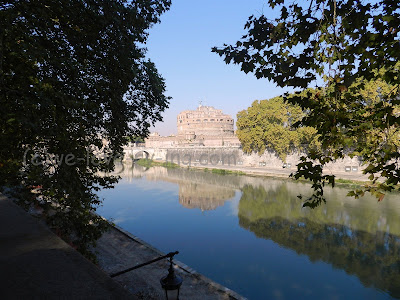 Looking across the Tiber River at the Castel Sant'Angelo